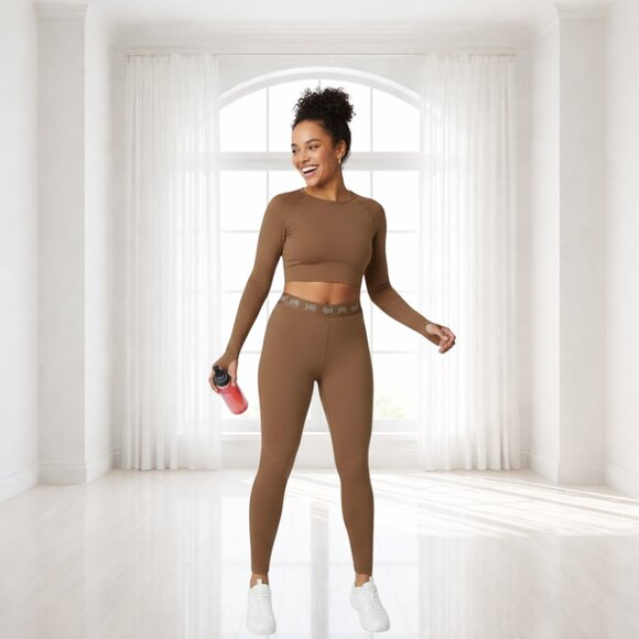 YITTY Pants - Yitty Lizzo Fabletics High Waisted Seamless Shaping Logo Leggings Tan